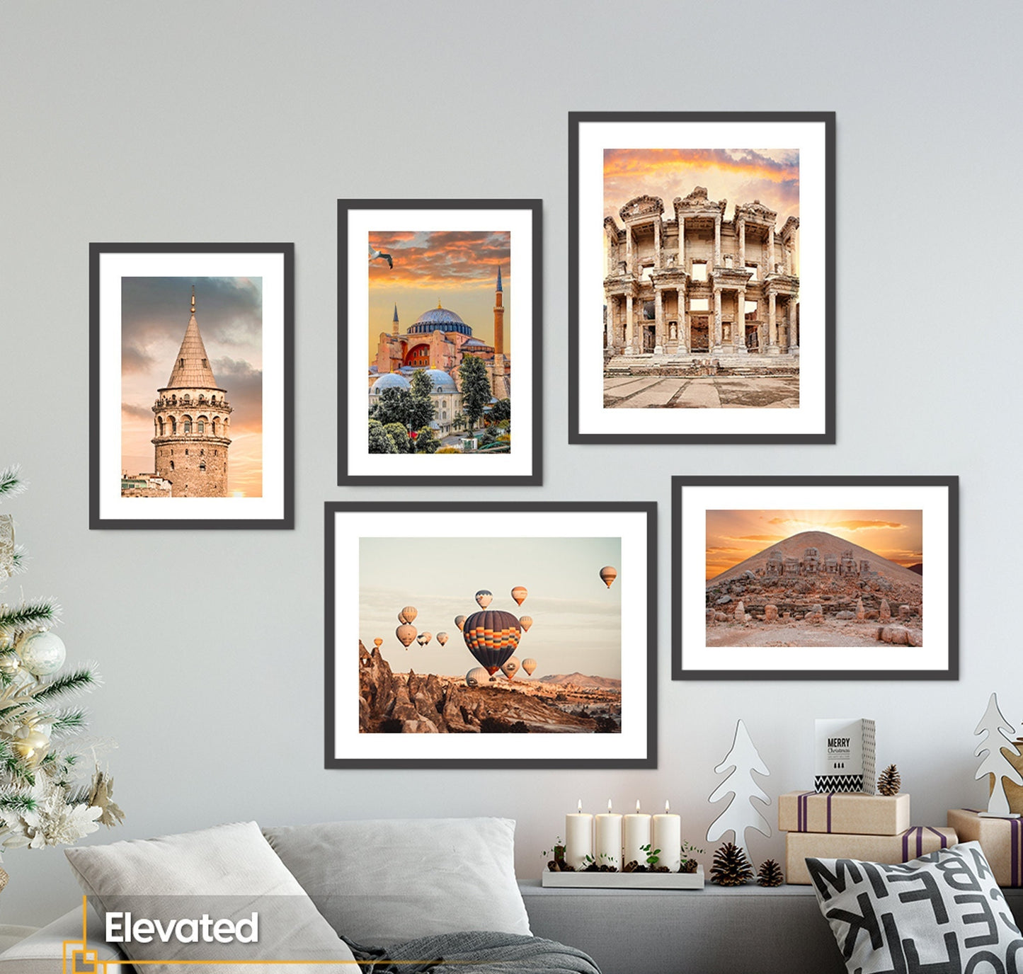 Historical FRAMED Art Print Gallery Wall Art Set Of Turkey Hagia Sophia Poster Cappadocia Prints Ephesus Framed Picture Istanbul Nimrod