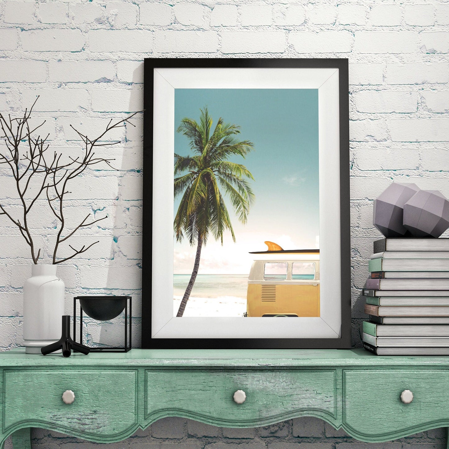 FRAMED Ocean Poster Set of 3 Summer Wall Art Set Framed Framed Holiday Print Set Framed Large Wall Art Caravan Poster Framed