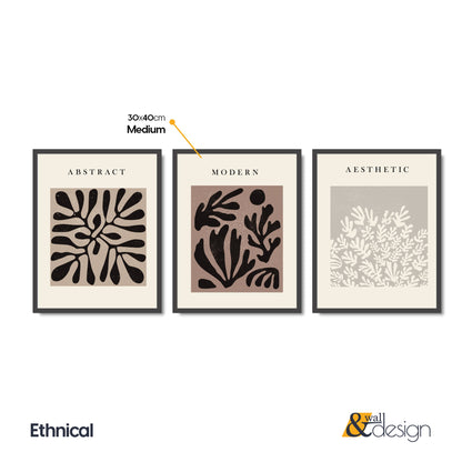 Ethnical - FRAMED Matisse Print Set of 3 Abstract Line Art Gallery