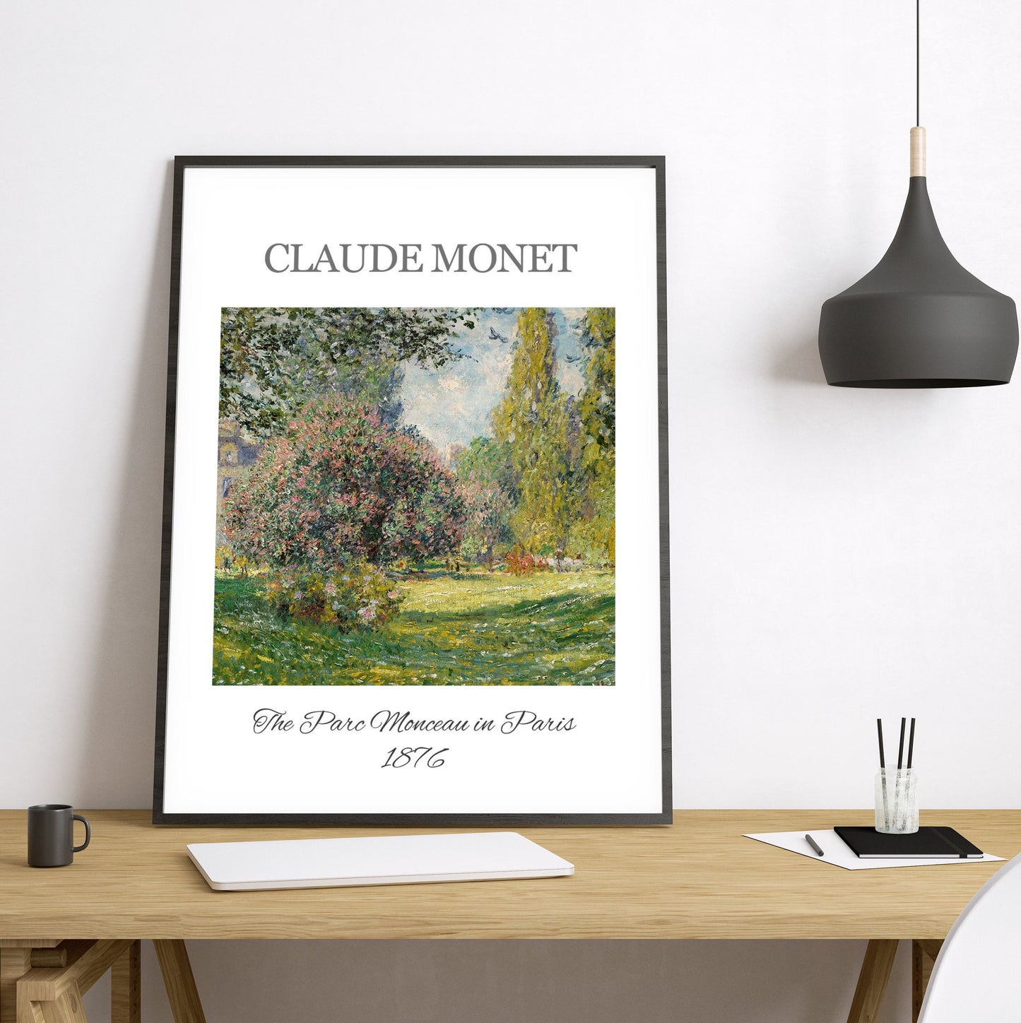 Claude Monet Print FRAMED Set of 3 Modern Coastal Print Framed Museum Poster Monet Exhibition Poster Monet Paintings Landscape Wall Art