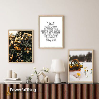 Powerful Thing - FRAMED Floral Print Art Gallery Wall Print Set of 3 Pieces
