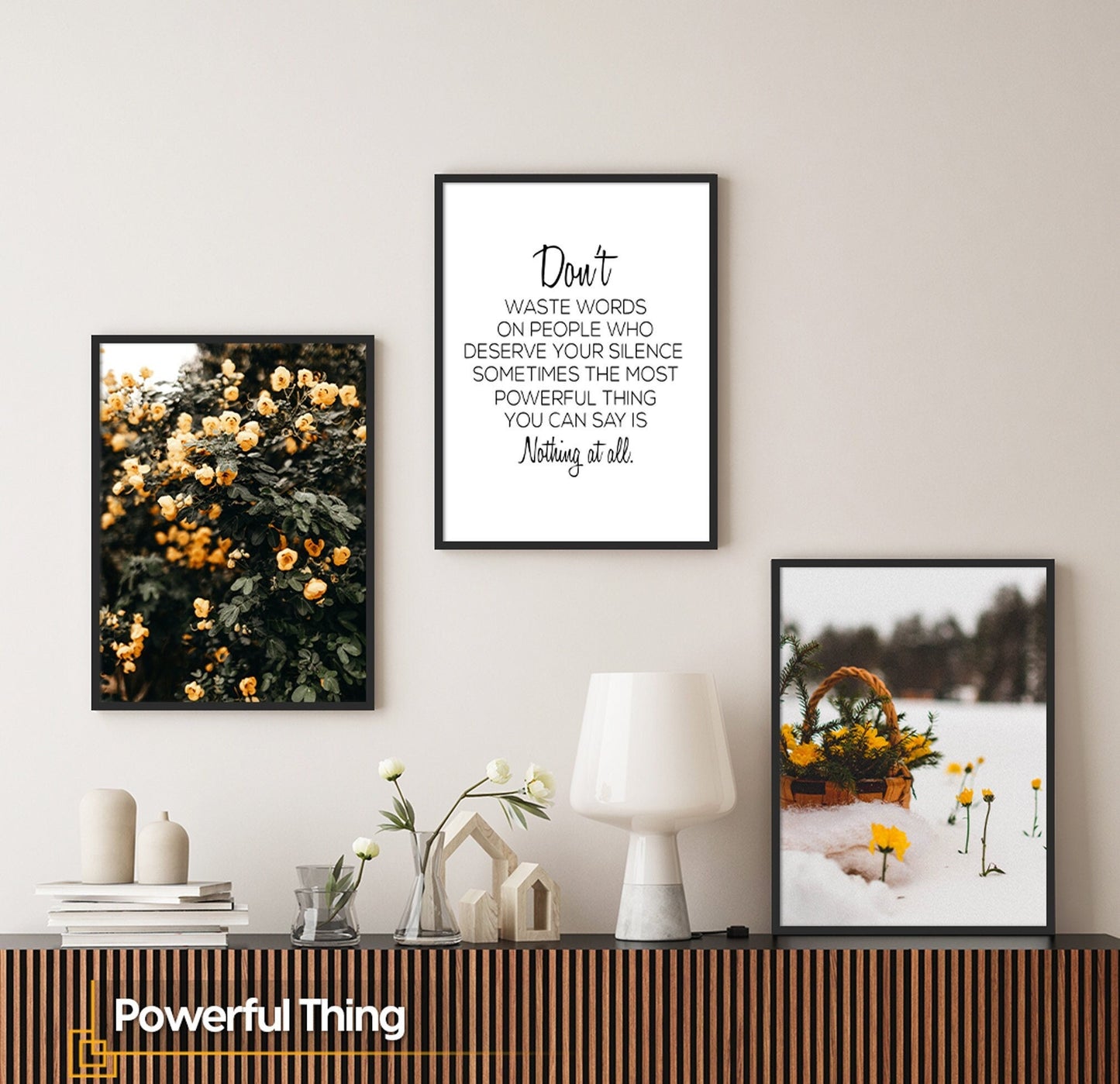 Powerful Thing - FRAMED Floral Print Art Gallery Wall Print Set of 3 Pieces