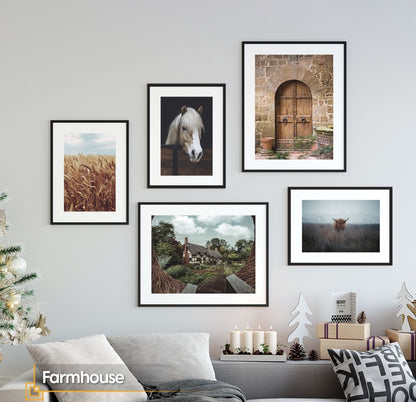 Farmhouse - FRAMED Wall Art Set Farmhouse Prints Horse Poster Wall Art Set of 5 Pieces