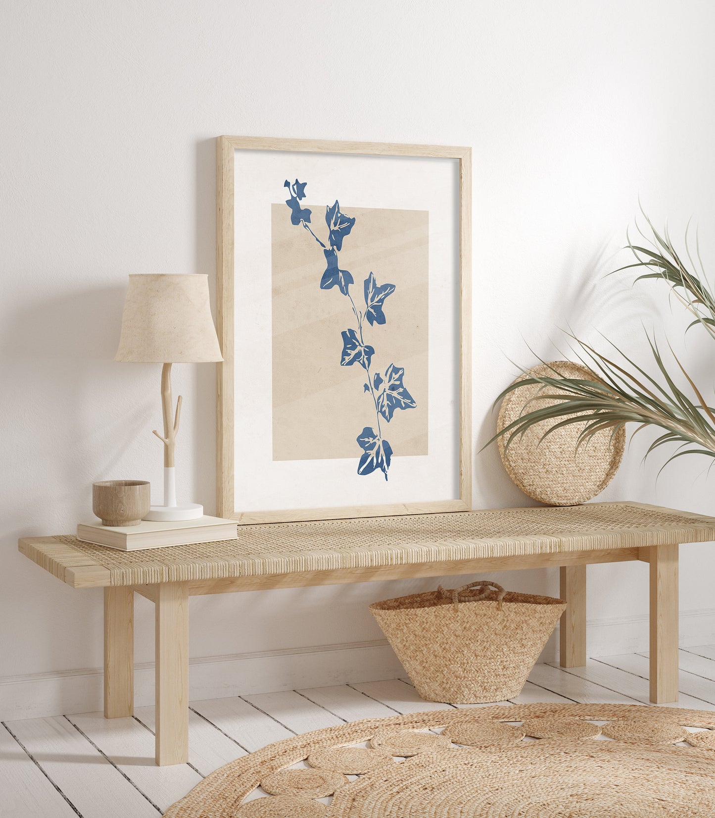 FRAMED Gallery Wall Set Line Art Flower Print Set of 3 Blue Flowers Posters Framed Ready Made Gallery Wall Art Vintage Floral Wall Prints