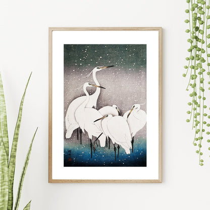 Japanese Art - Blue Gallery Wall Set of 5 FRAMED Prints