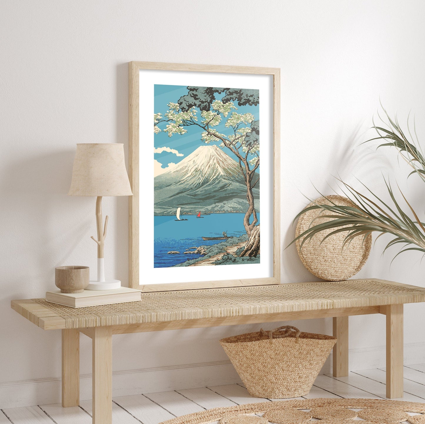 Blue Gallery Wall Set of 5 FRAMED Prints Japanese Artwork Living Room Wall Art Vintage Wall Art Takahashi Hiroaki Ohara Koson