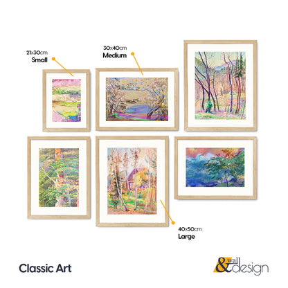 Classic Art - Impressionist Wall Art Set FRAMED Set of 6 Pieces
