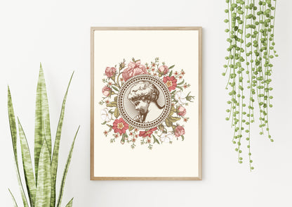 Rome Blossom - Vintage Flower Wall Art FRAMED Set of 3 Pieces