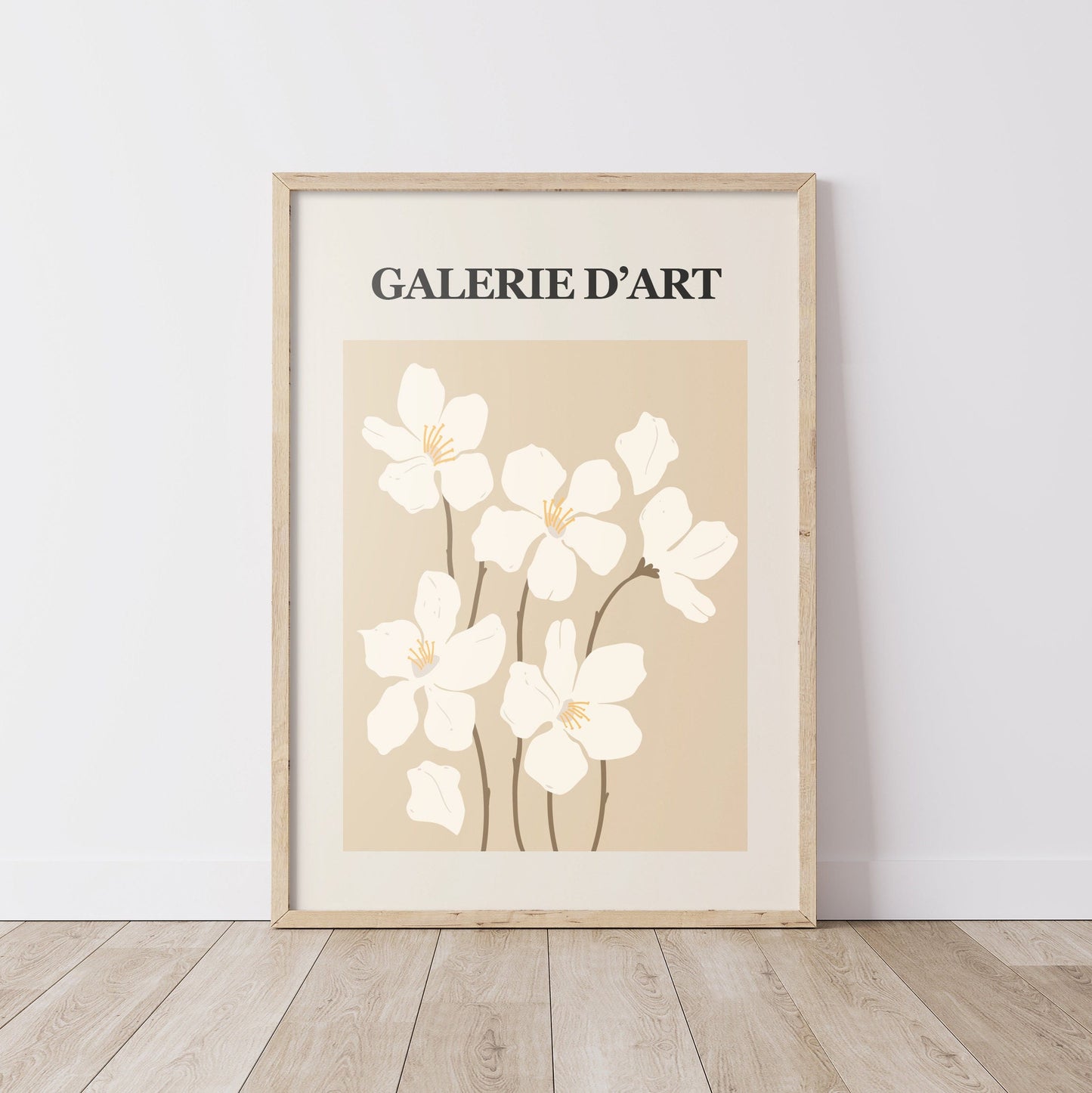 Galerie D'art - Abstract Line Art Gallery Wall Set Wooden FRAMED