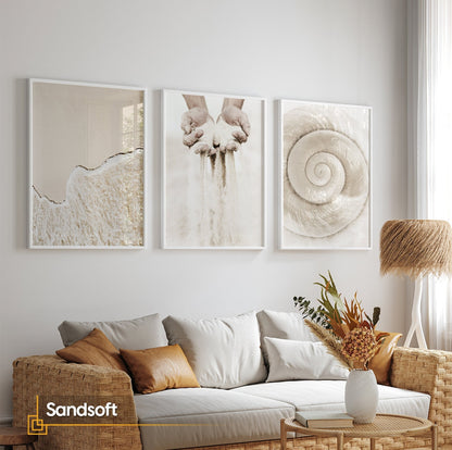 Sandsoft - FRAMED Coastal Print Set of 3 Pieces