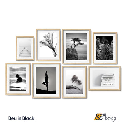 Beu in Black - Black and White Wall Art Poster Set FRAMED