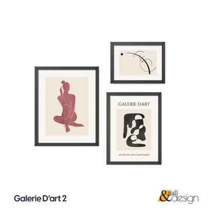 Galerie D'art 2 - Abstract Prints FRAMED Set of 3 Pieces
