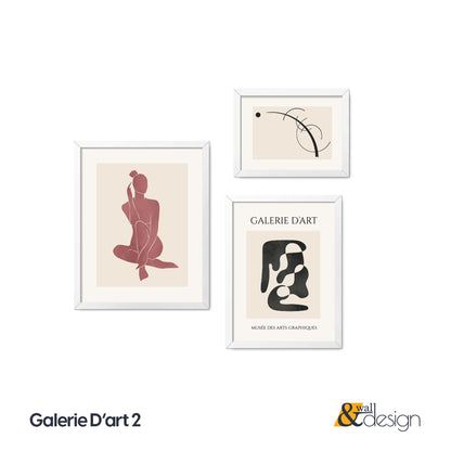Galerie D'art 2 - Abstract Prints FRAMED Set of 3 Pieces