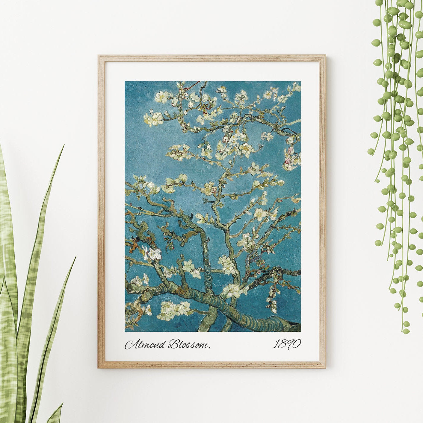 Van Gogh Print Gallery Wall Set FRAMED Flowers Print Set Ready Made Art Ready to Hang Gallery Wall Art Van Gogh's Pictures Wall Deco