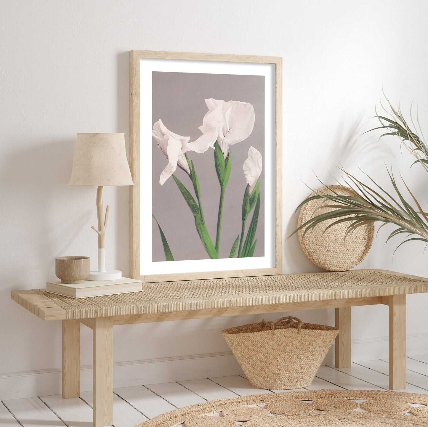 FRAMED Gallery Wall Set Floral Print Set of 4 Green Flower Posters Framed Ready Made Gallery Wall Art Koson Cranes Wall Art Gallery Set