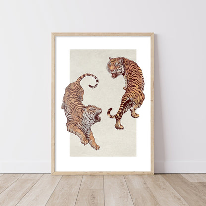 Tiger Lunge - Wall Gallery Set FRAMED 3 Piece Tiger Themed