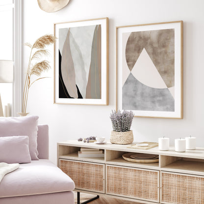 Arkoda - 4 Pieces Wooden FRAMED Abstract Wall Art Prints