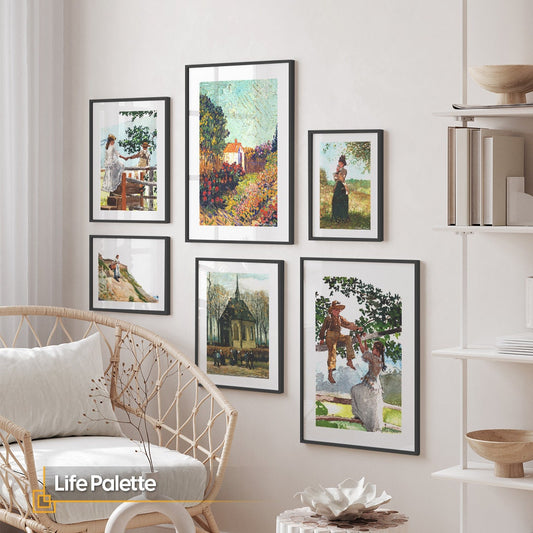 Life Palette - 6 Pieces FRAMED Gallery Wall Set Van GOGH