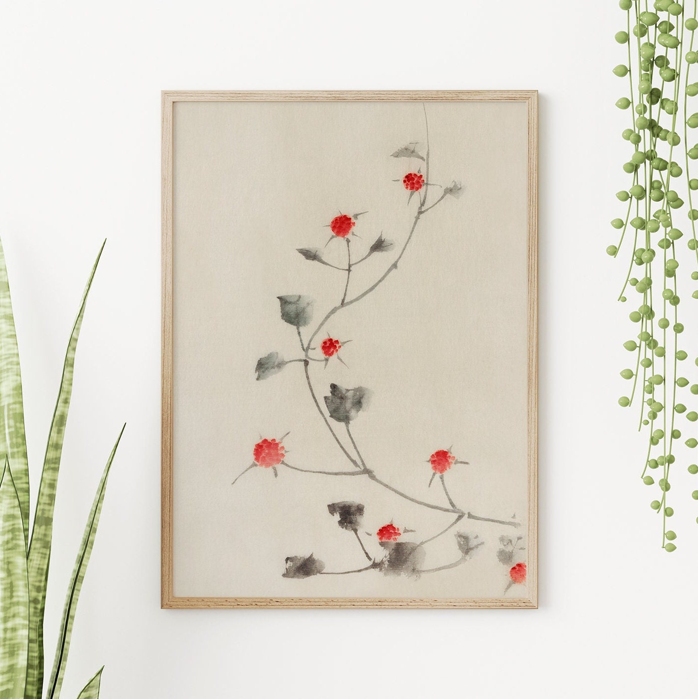 Grace Flow - 6 Pieces Vintage Flowers Wooden FRAMED Wall Gallery