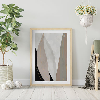 Arkoda - 4 Pieces Wooden FRAMED Abstract Wall Art Prints