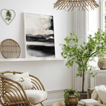 Black Veins - FRAMED Black and White Abstract Wall Art Print Set of 3 Pieces