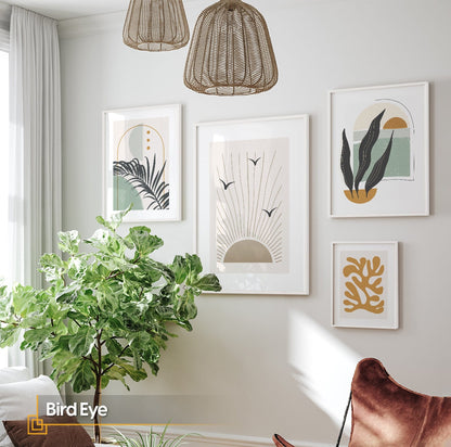 Bird Eye - FRAMED Gallery Wall Floral Print Set of 4 Flower Posters