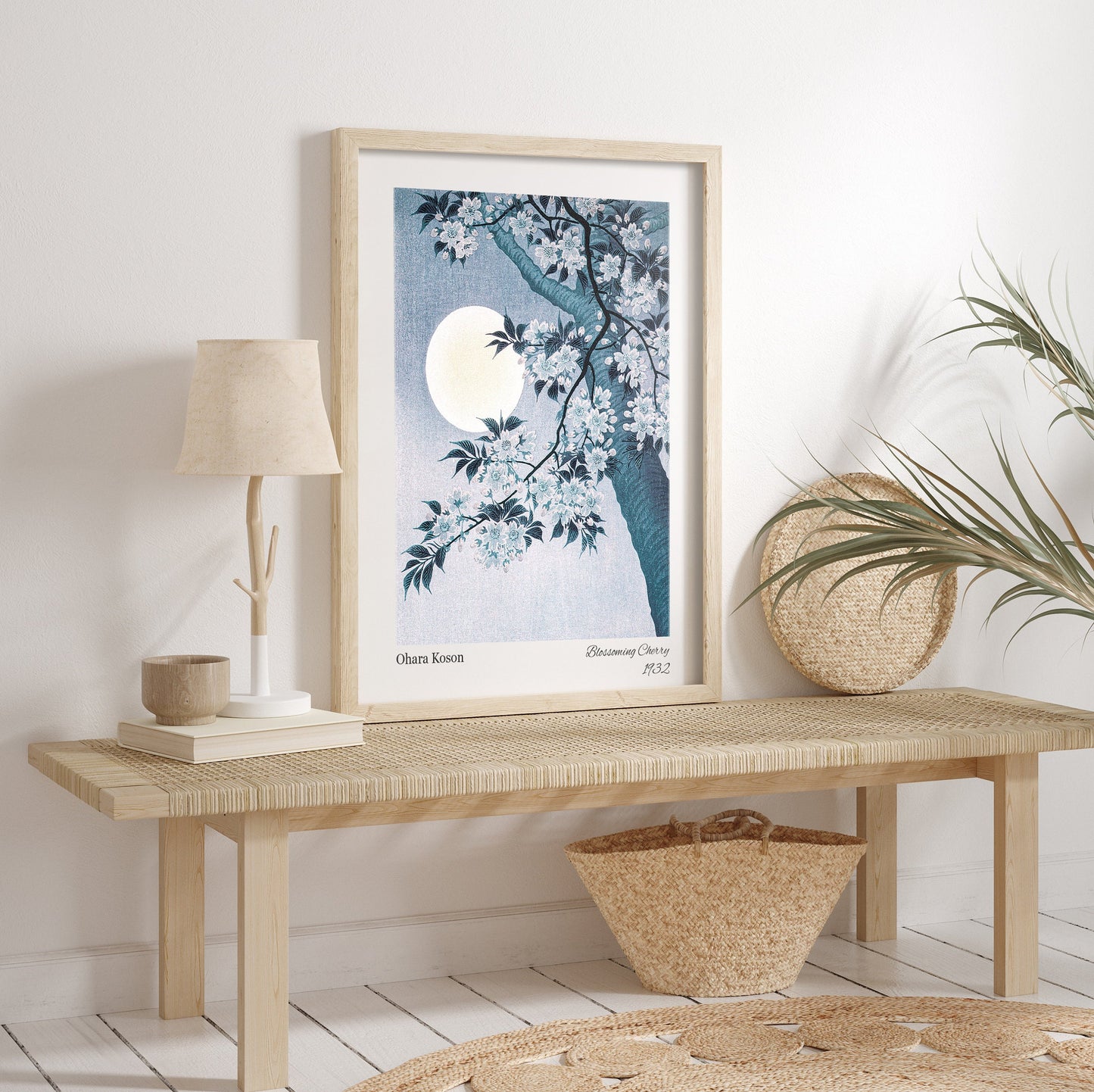 Blue Wall Art Set FRAMED Japanese Framed Prints Ready to Hang Gallery Wall Art Floral Wall Art William Morris Kamisaka Sekka Hokusai