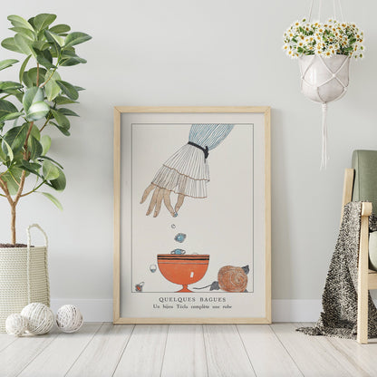 She Was - Vintage FRAMED Wall Gallery Set for Fashion House Print Art Set of 6 Pieces