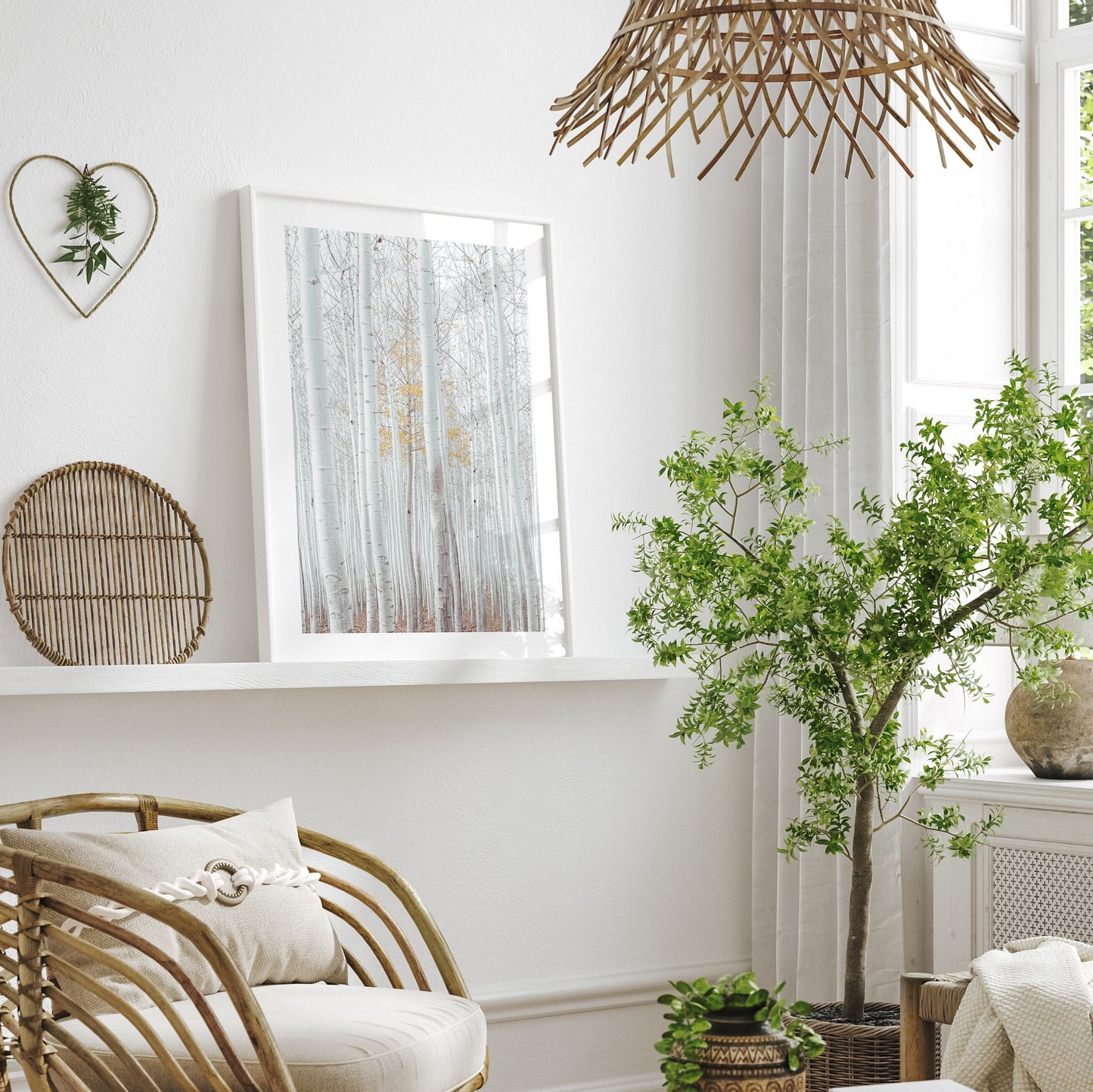 White Nature - Gallery Wall Set of 3 White Nature FRAMED