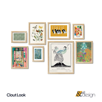 Clout Look - Eclectic Gallery Wall Set of 8 FRAMED Prints Maximalist Wall Decor