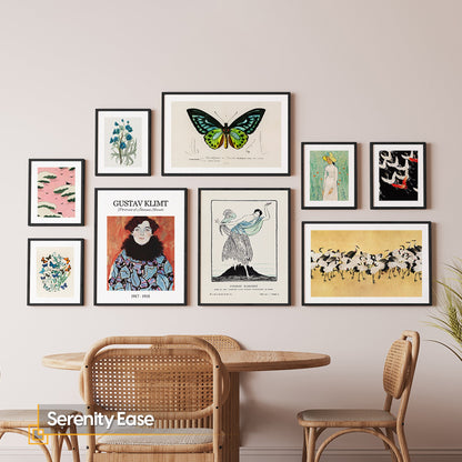 Serenity Ease - Eclectic Gallery Wall Set of 9 FRAMED