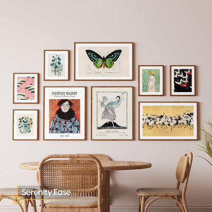 Serenity Ease - Eclectic Gallery Wall Set of 9 FRAMED
