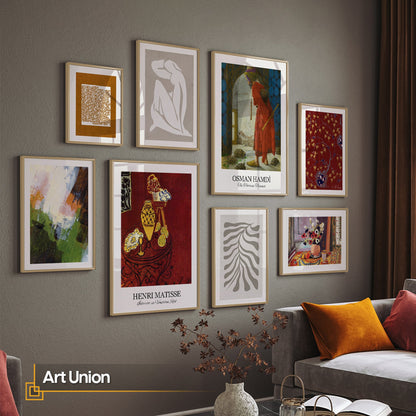 Art Union - Eclectic Gallery Wall Art Set of 8 FRAMED Prints