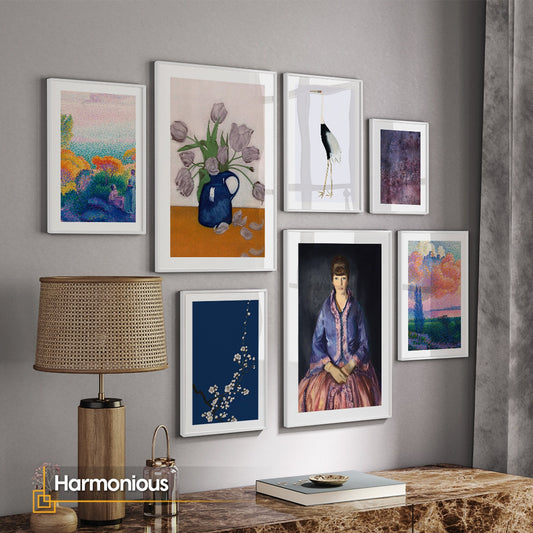 Harmonious - Eclectic Gallery Wall Set of 7 FRAMED Prints
