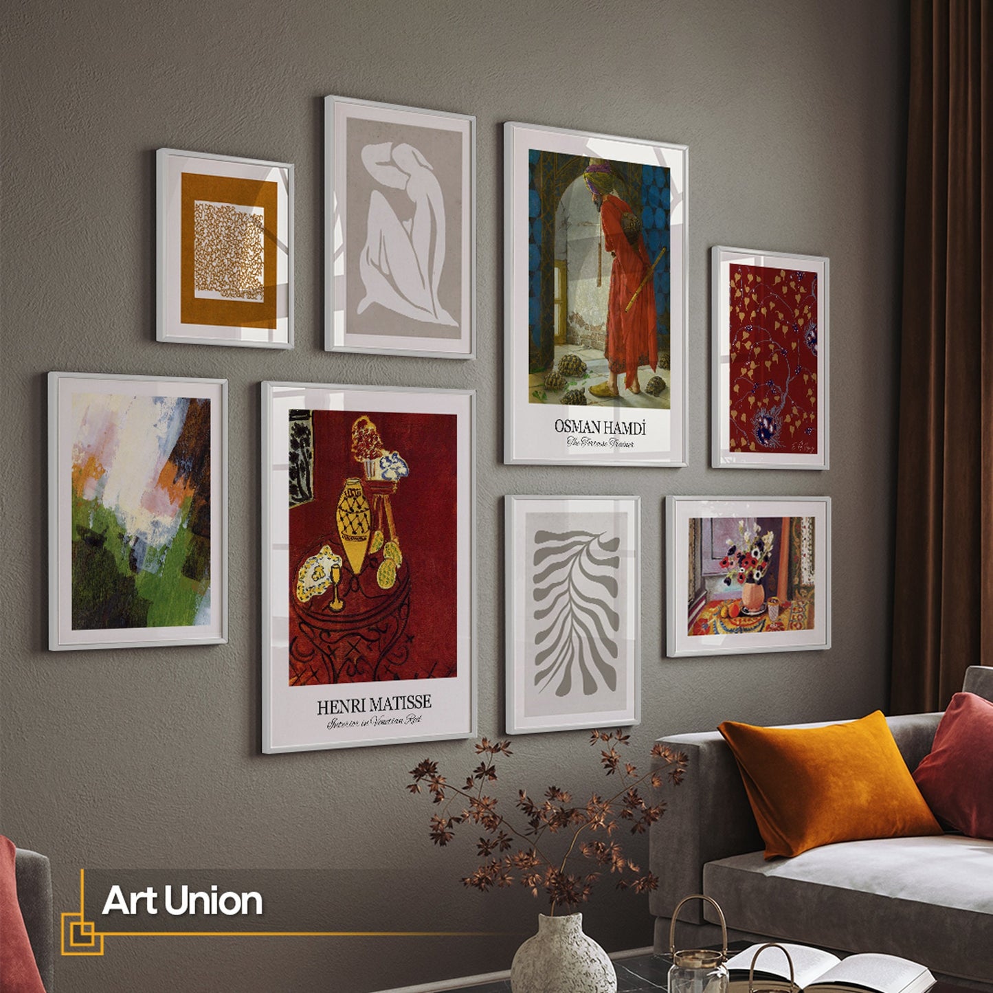 Art Union - Eclectic Gallery Wall Art Set of 8 FRAMED Prints