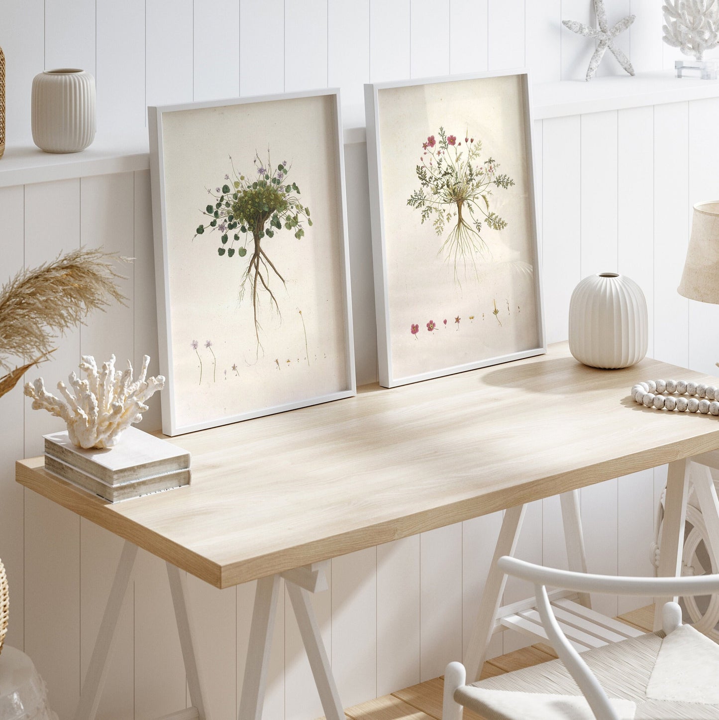 Worn Floral - Vintage Gallery Wall Art Set of 8 Eclectic FRAMED Wall Art Set