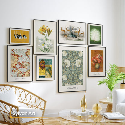 Sylvan Art - Eclectic FRAMED Gallery Set Art Deco of 8