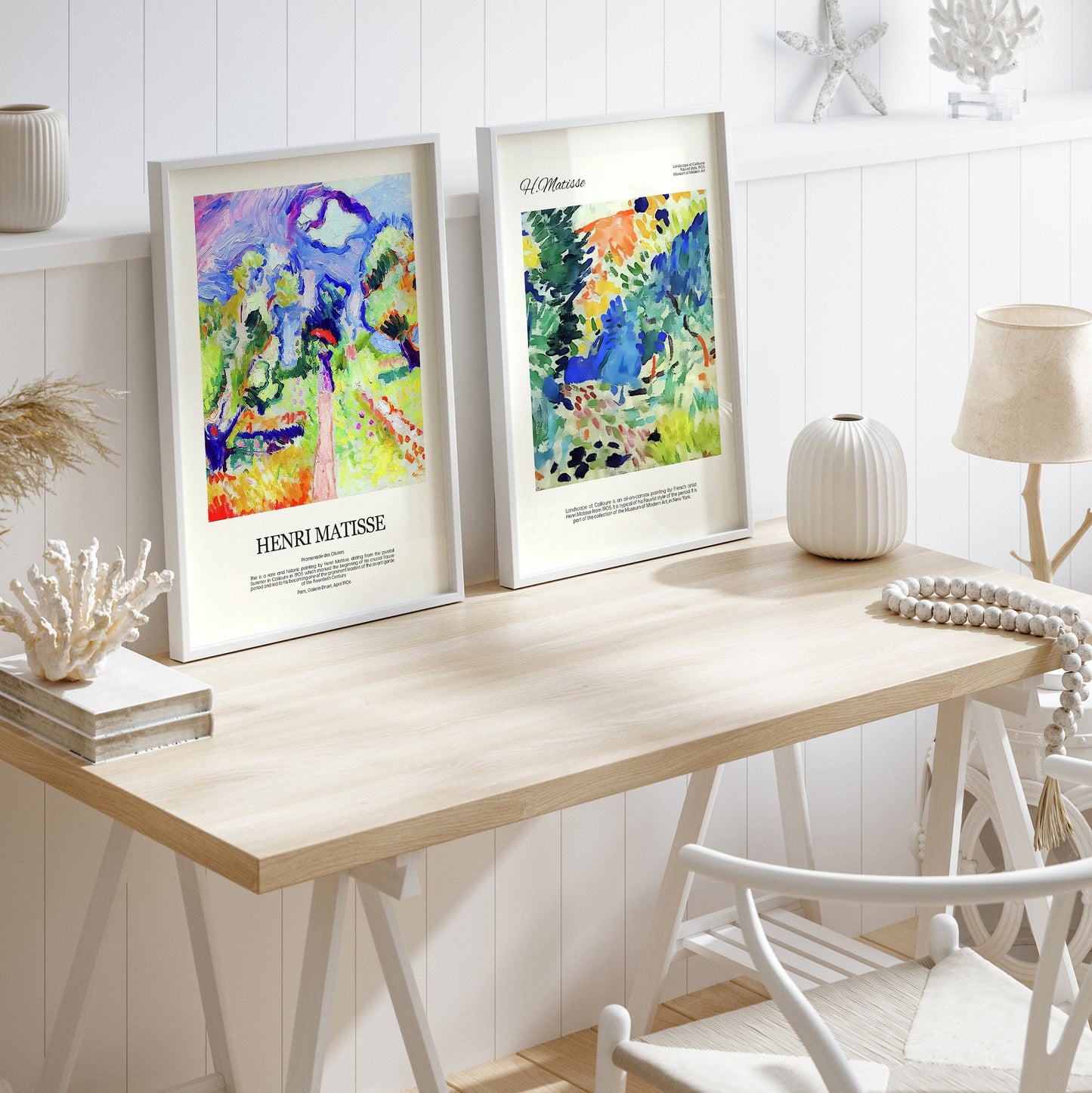 Henri Matisse Prints FRAMED 3 Piece Wall Art Matisse Framed Poster Set Gallery Wall Set Abstract Print Set Museum Poster, Wooden Framed