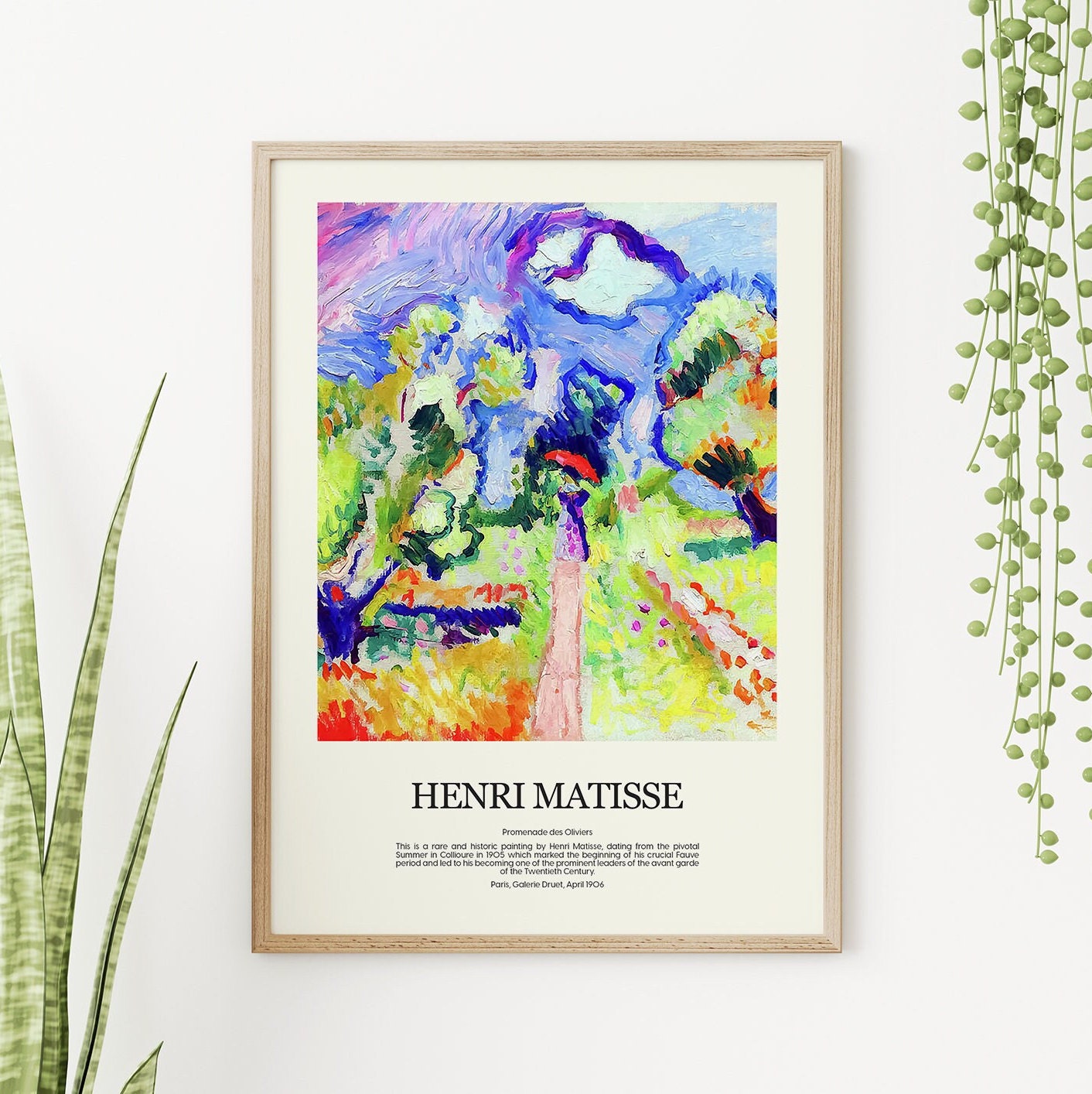 Henri Matisse Prints FRAMED 3 Piece Wall Art Matisse Framed Poster Set Gallery Wall Set Abstract Print Set Museum Poster, Wooden Framed