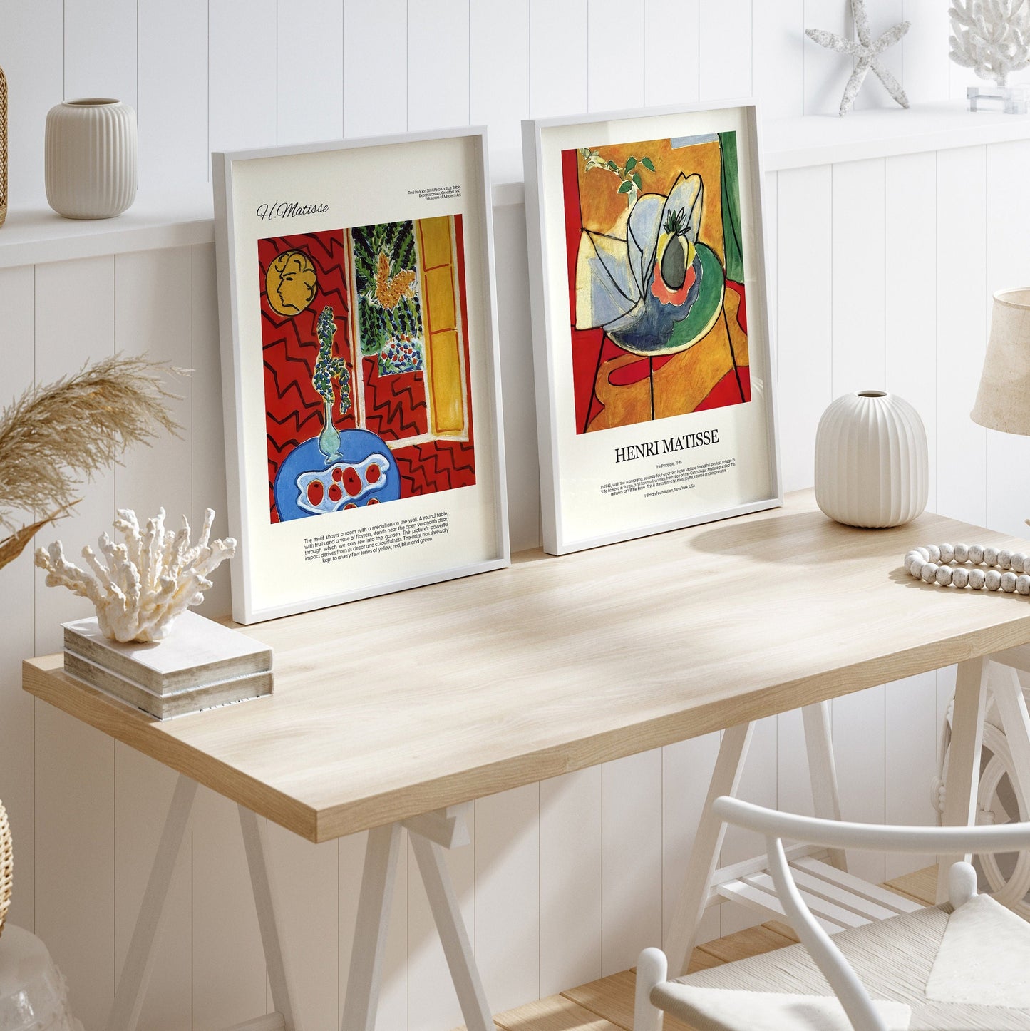 Matisse FRAMED Wall Art Set of 3 Henri Matisse Framed Poster Set Prints Gallery Wall Set Abstract Print Set Museum Posters Wooden Framed