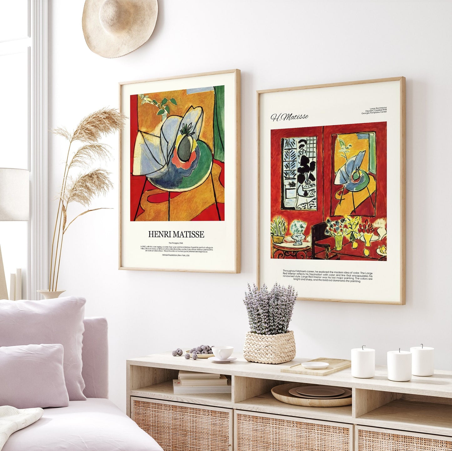 Matisse FRAMED Wall Art Set of 3 Henri Matisse Framed Poster Set Prints Gallery Wall Set Abstract Print Set Museum Posters Wooden Framed