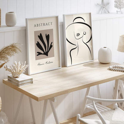 Henri Abstract - 4 Piece Wooden Framed Wall Art