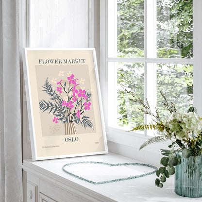 FLower Market 2 - Modern FRAMED Flowers Wall Art Set of 6 pieces Flowers Market Gallery