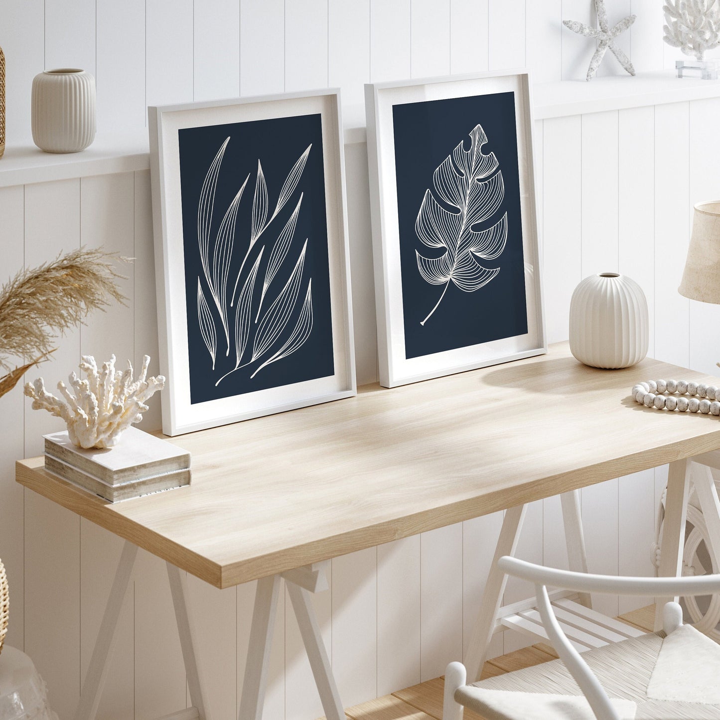 Leafen Sun - Abstract Framed Gallery Wall Art Set of 6