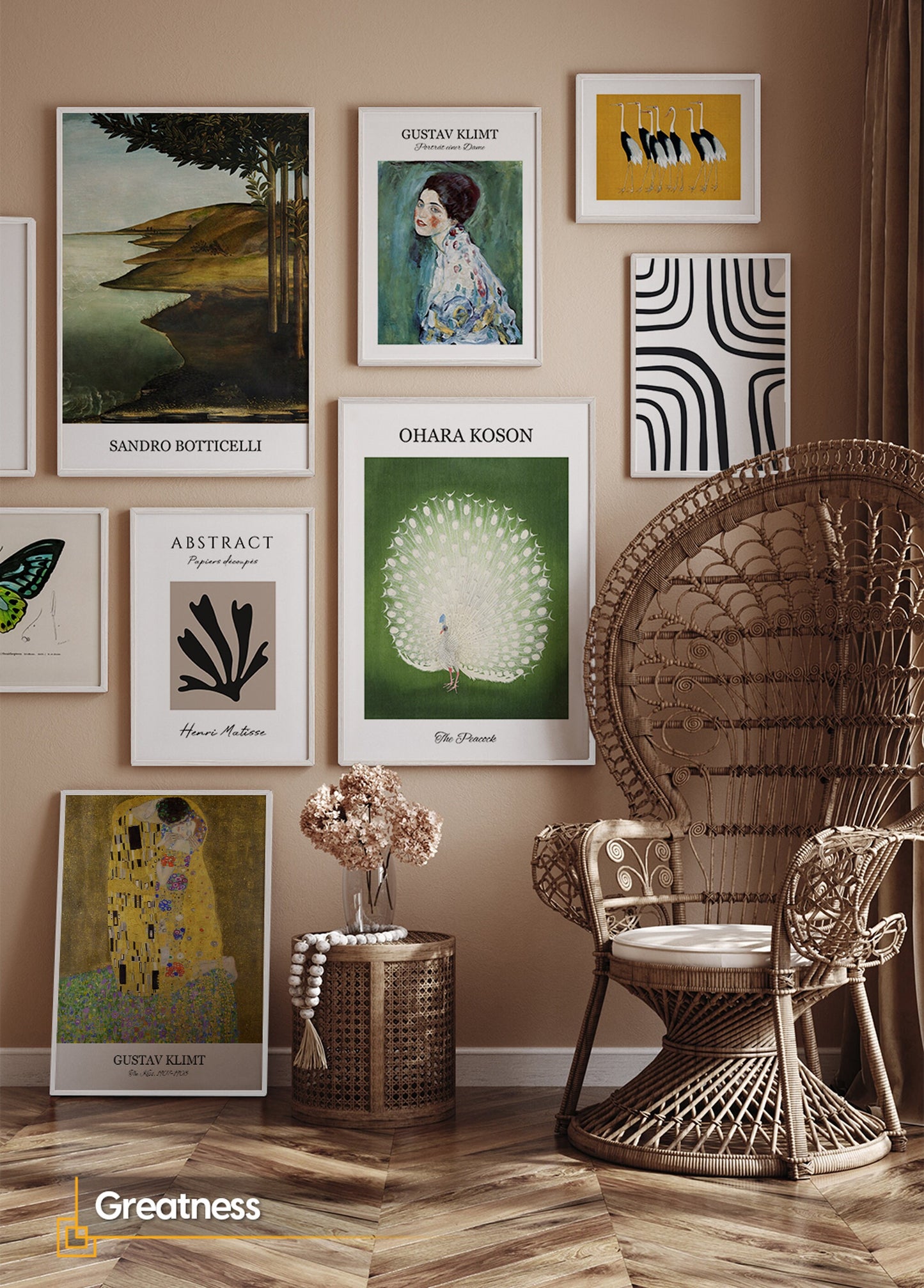 Greatness - Vintage Large Gallery Wall Artwork Set of 8 Pieces FRAMED