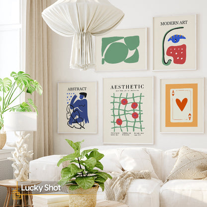 Lucky Shot - Eclectic FRAMED Gallery Wall Set of 5 Abstract Poster