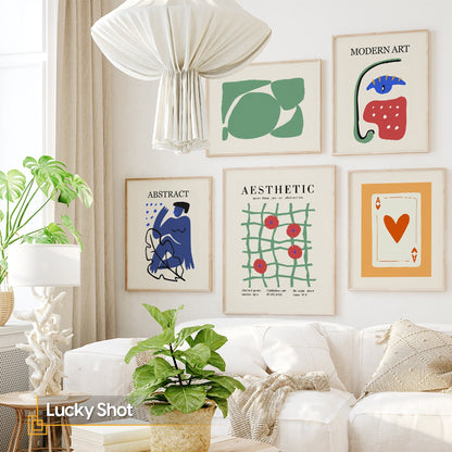 Lucky Shot - Eclectic FRAMED Gallery Wall Set of 5 Abstract Poster