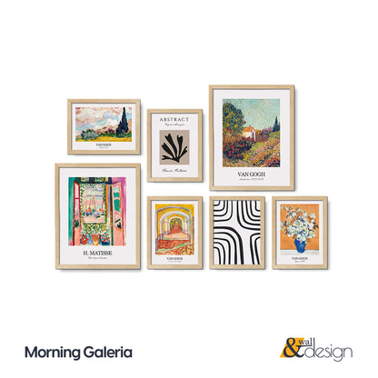 Morning Galleria - Eclectic Wall Art FRAMED Gallery Wall Set of 7 Pieces
