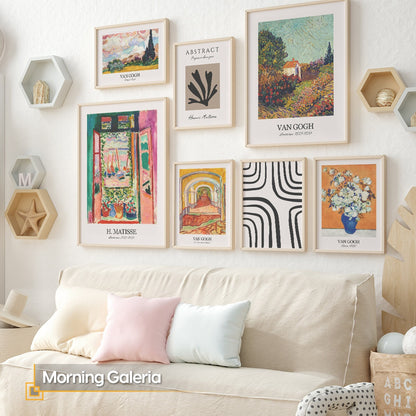 Morning Galleria - Eclectic Wall Art FRAMED Gallery Wall Set of 7 Pieces