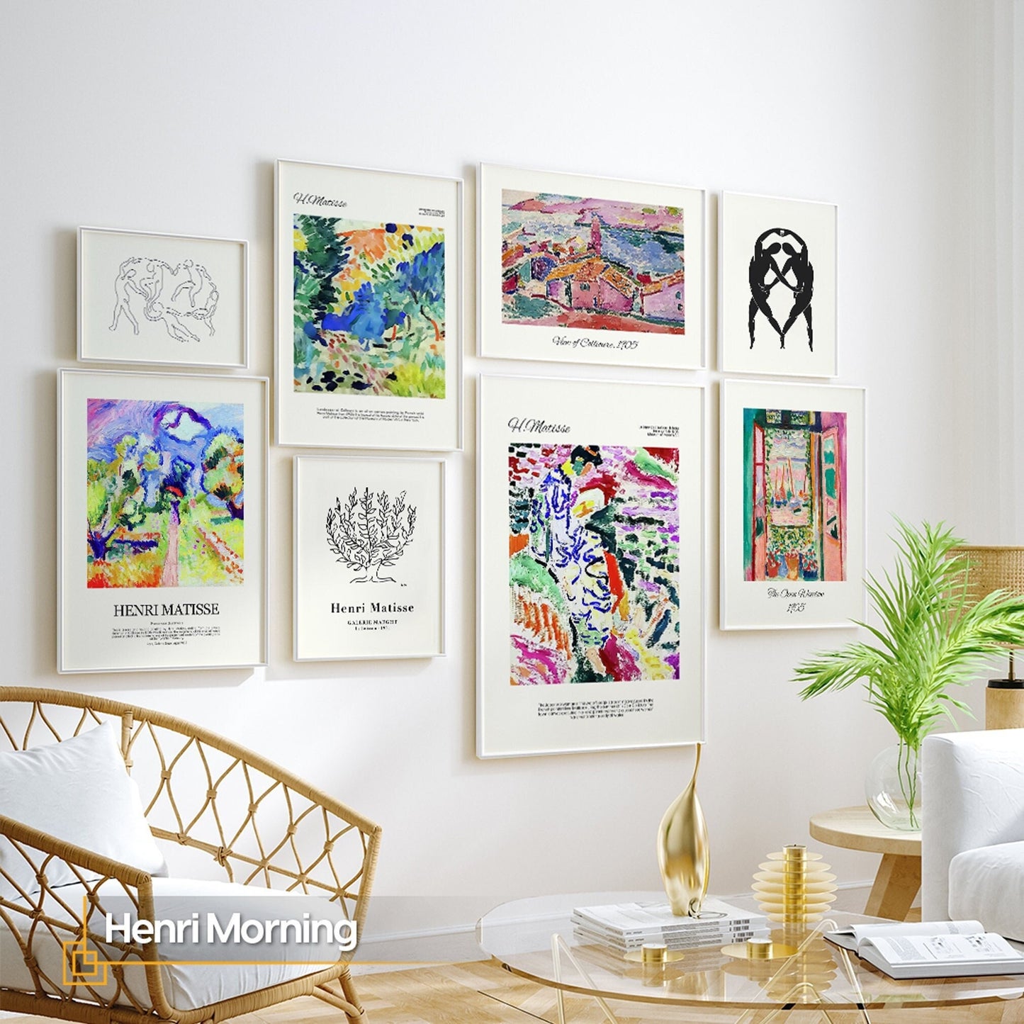 Matisse Framed Gallery Wall Set of 8 Eclectic Wall Art Maximalist Wall Decor Wall Prints Henri Matisse Bundle Large Gallery Art Prints